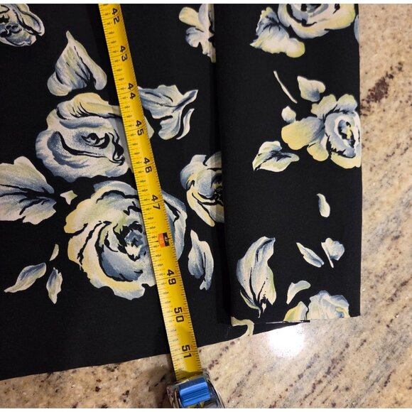 Vtg Kathie Lee Sz 14 Maxi Dress Black Pastel Tie Back Pintuck Pleat - Picture 4 of 16